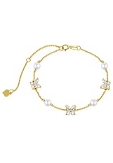 very nice gold butterfly pearl charm baby bracelet